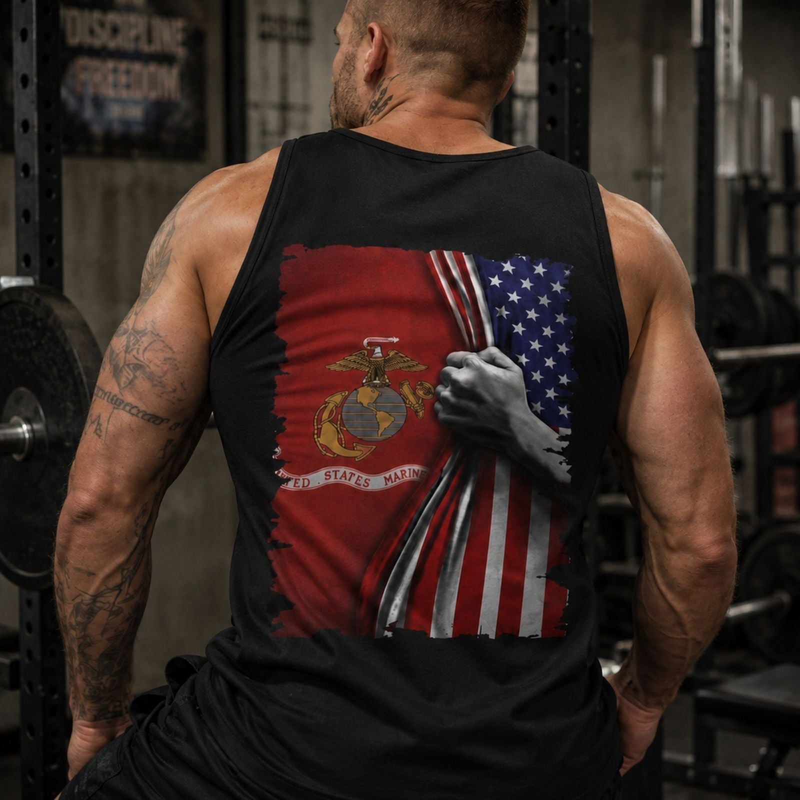 United States Marine Corps Flag Reveal Tank Top