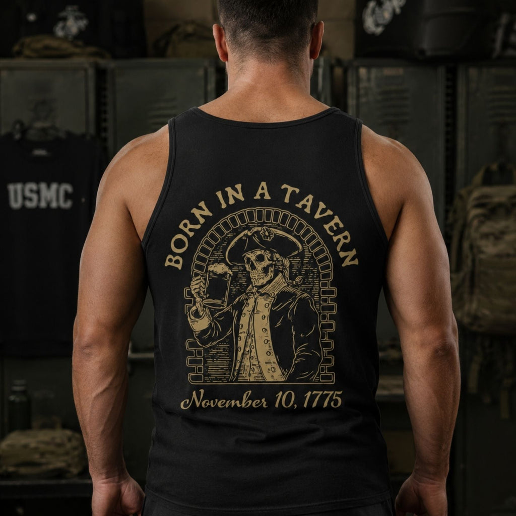 Born in a Tavern Marine Corps Tank Top