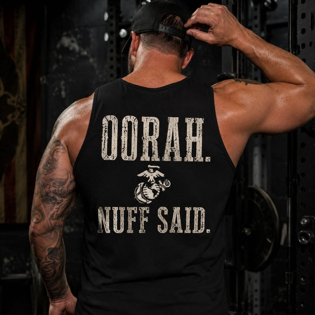 OORAH Nuff Said Tank Top – Marine Pride Back Print