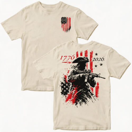250th Anniversary Distressed American Flag 2-sided Shirt