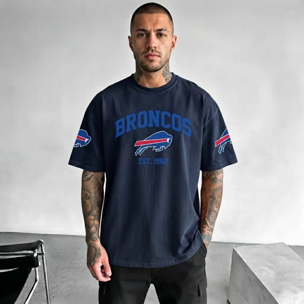 Buffalo Football-Inspired Graphic Men's Oversized T-Shirt
