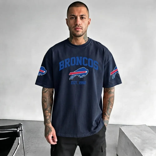Buffalo Football-Inspired Graphic Men's Oversized T-Shirt