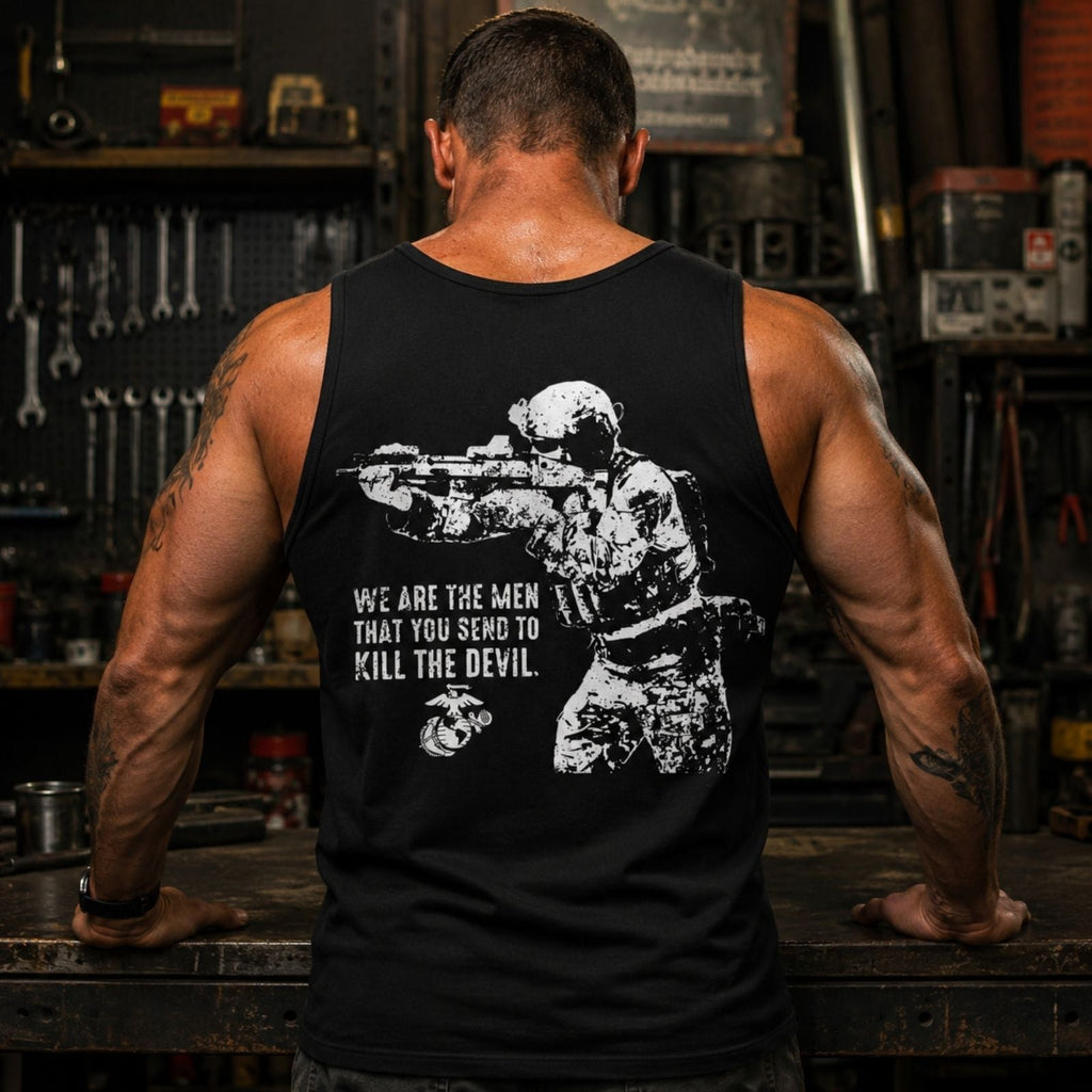 We Are The Men Tank Top – Kill The Devil Marine Back Print