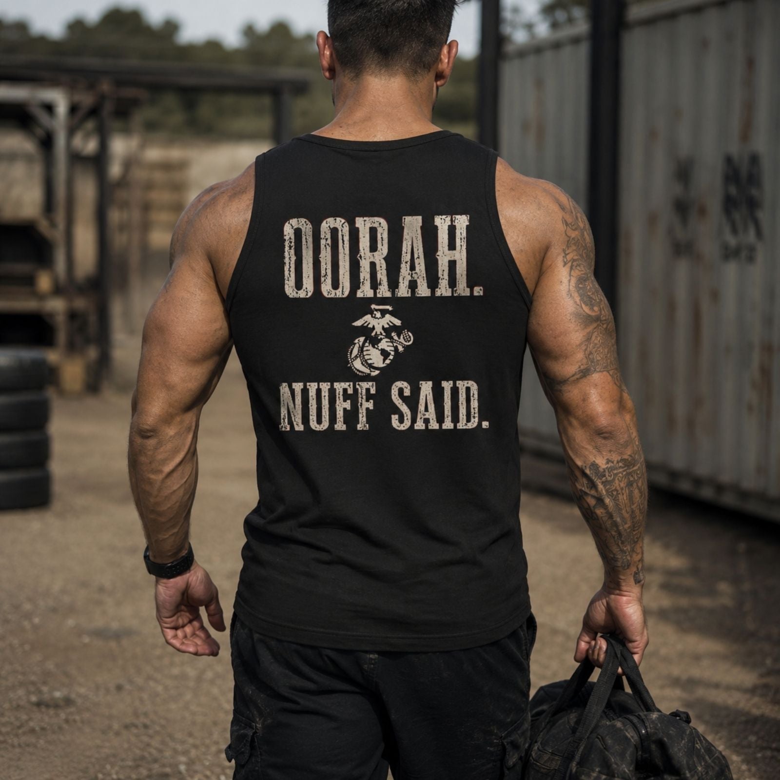 OORAH Nuff Said Tank Top – Marine Pride Back Print