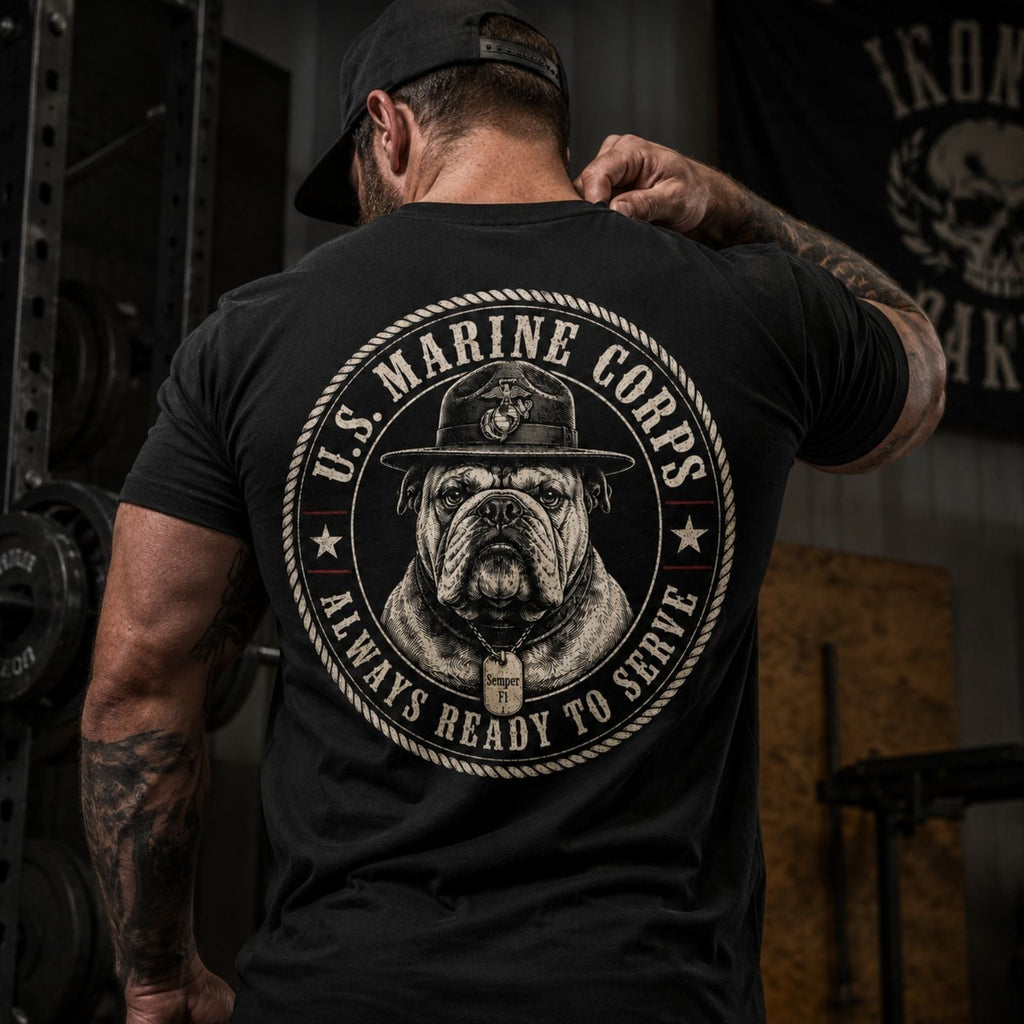 Always Ready To Serve – U.S. Marine Corps Devil Dog T-Shirt