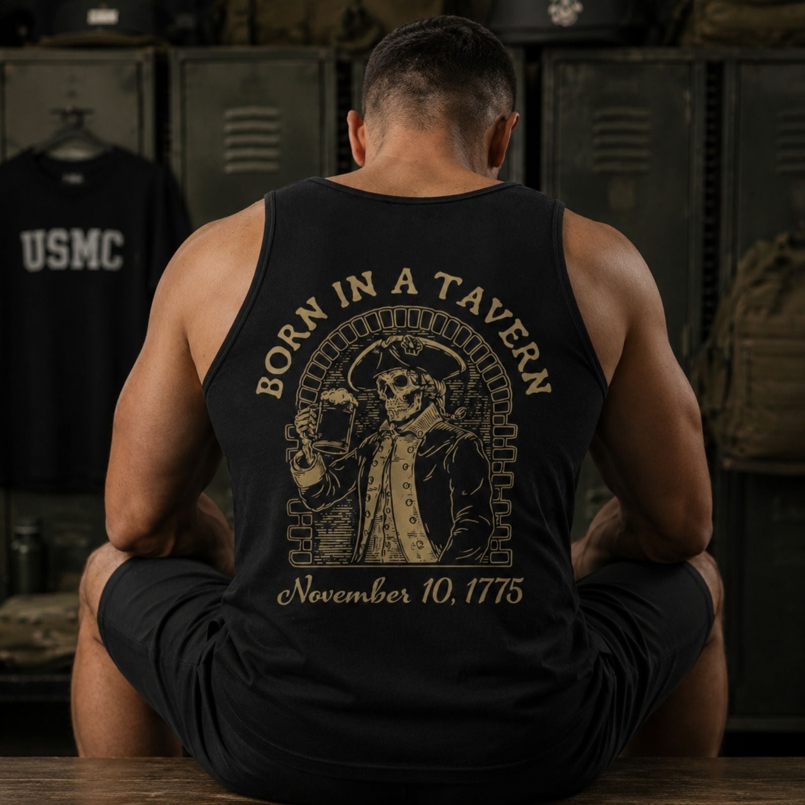 Born in a Tavern Marine Corps Tank Top