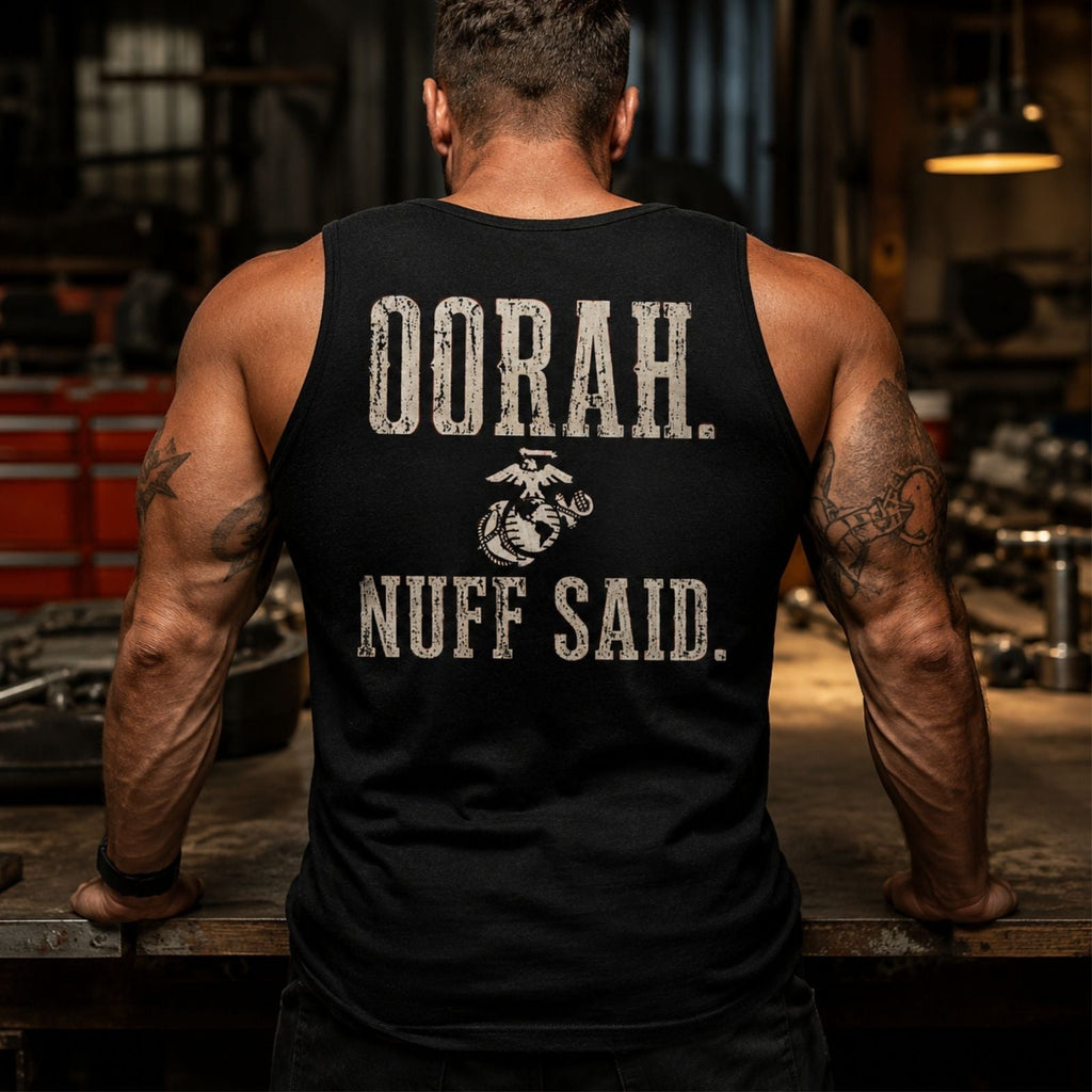 OORAH Nuff Said Tank Top – Marine Pride Back Print