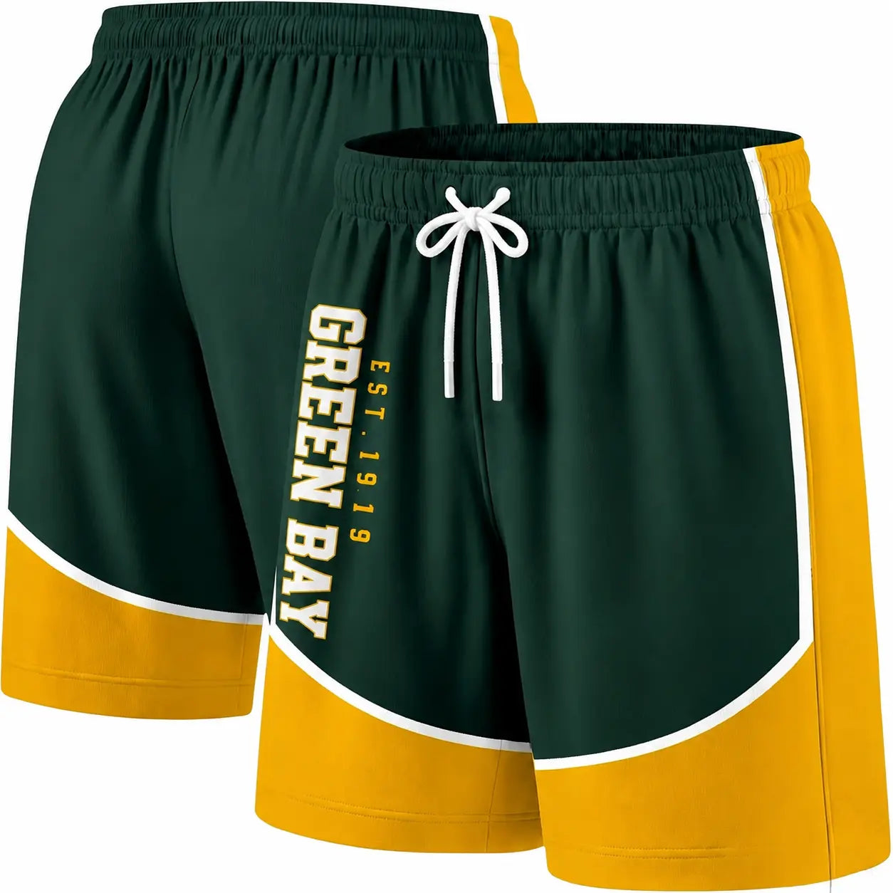 Football Fans Board Shorts With Lining Men Swim Trunks