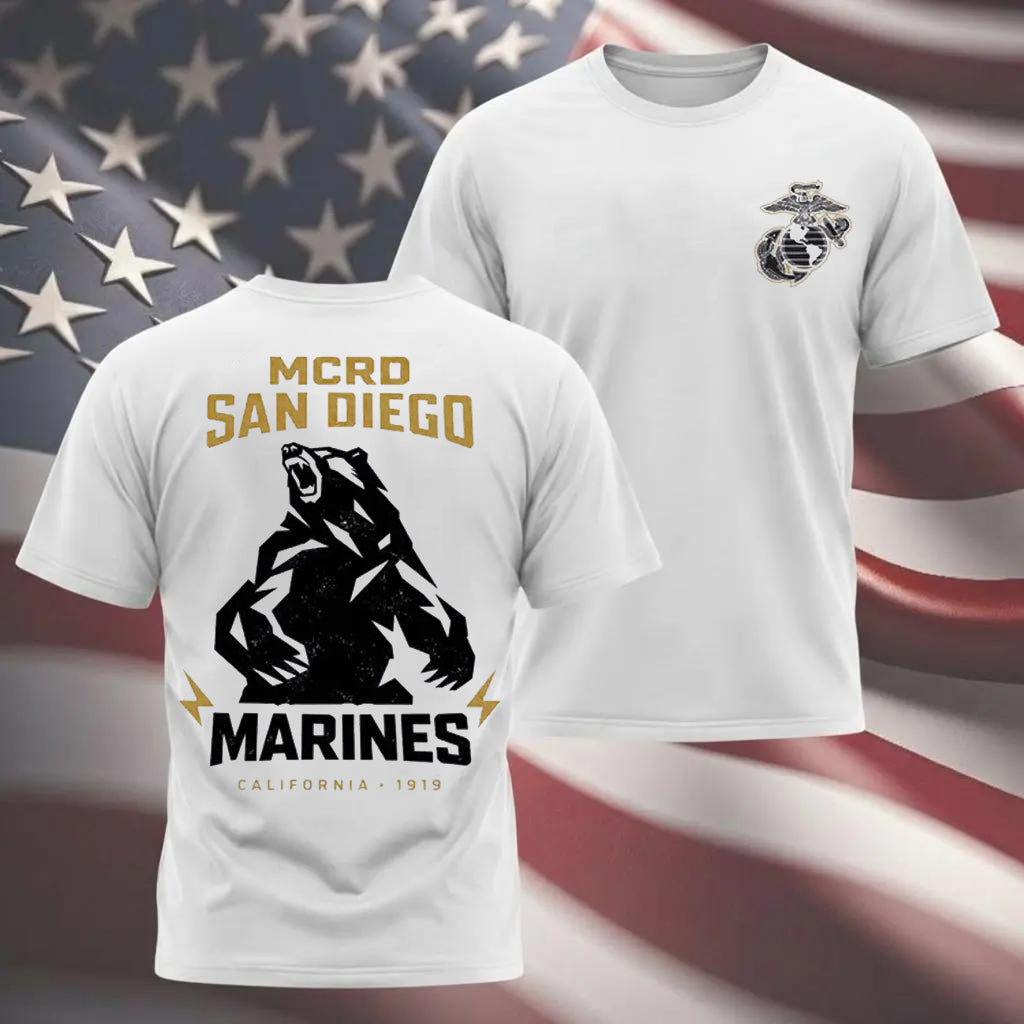 MCRD San Diego Marines California Bear T-Shirt