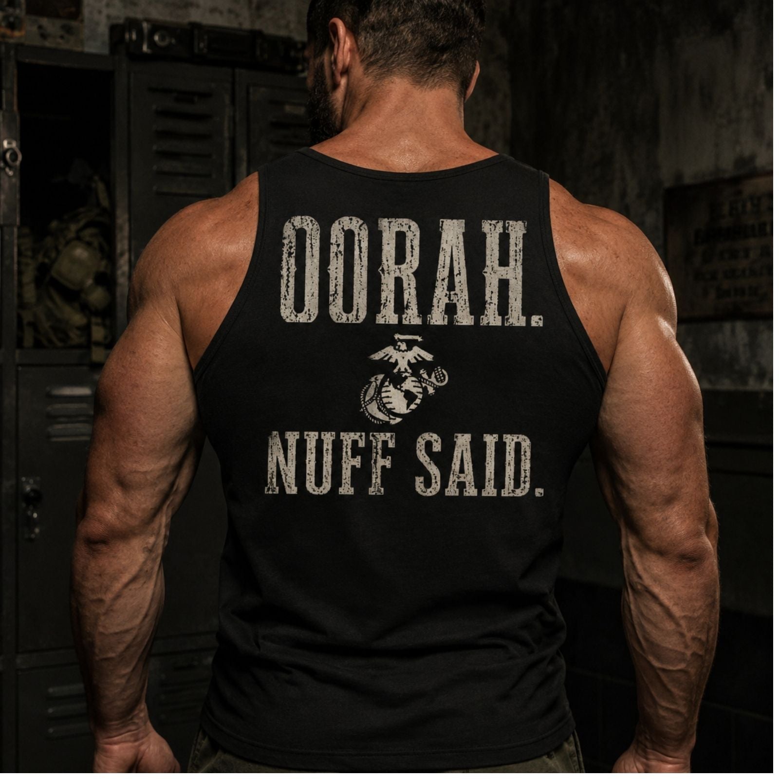 OORAH Nuff Said Tank Top – Marine Pride Back Print