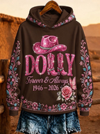 Women'S Rural Queen Commemorative Printed Long Sleeve Hoodie