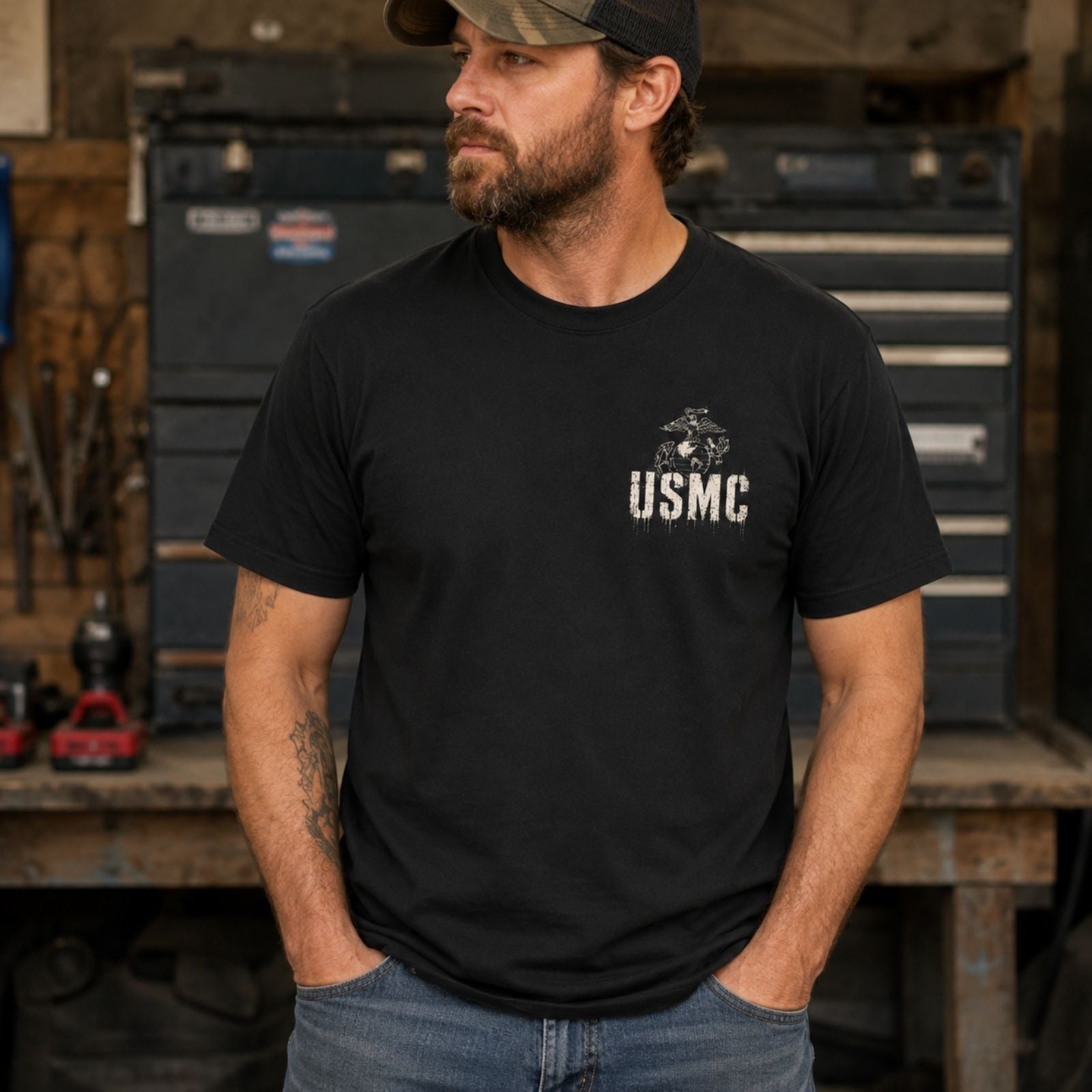 USMC Collecting Souls Since 1775 Skull T-Shirt