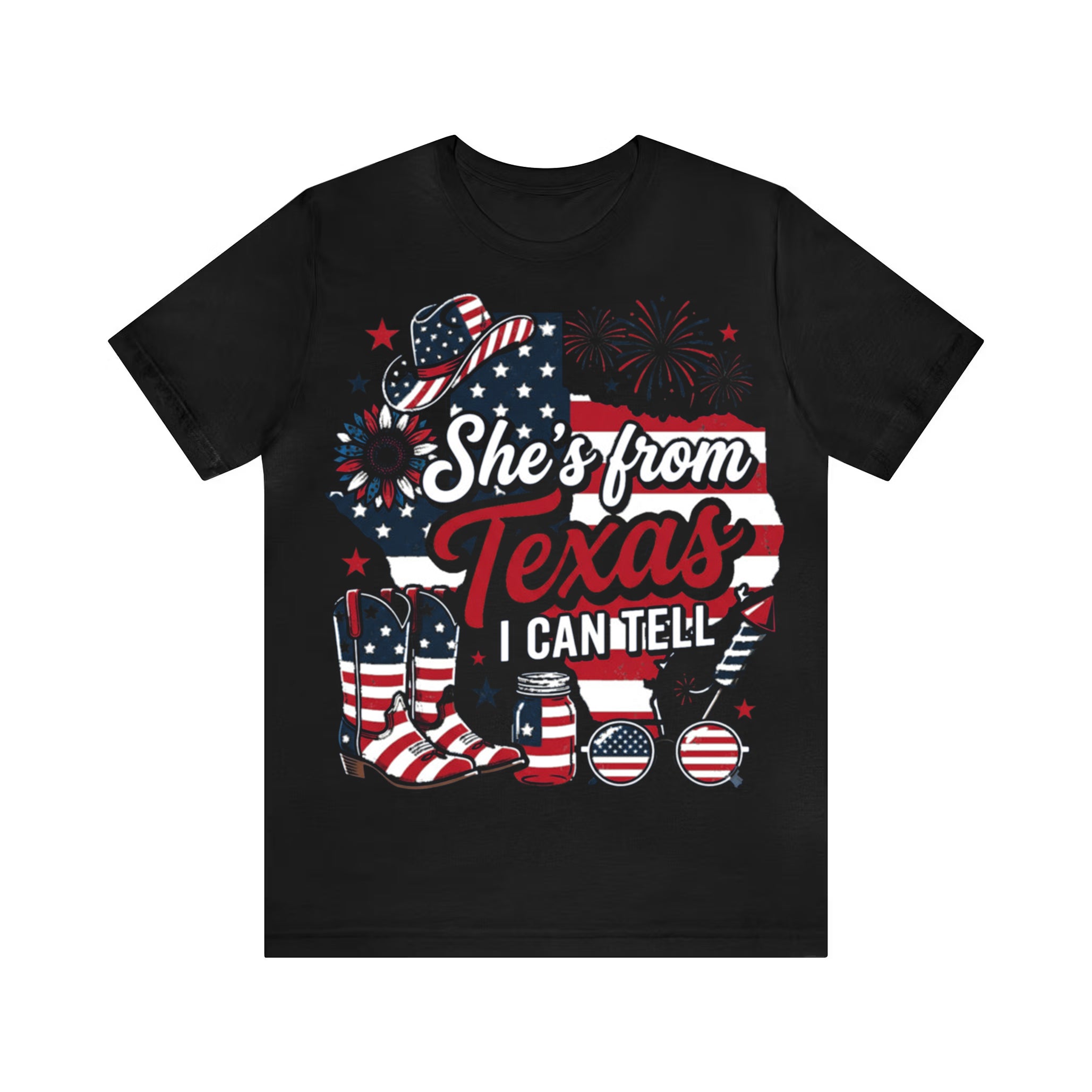 She's From Texas I Can Tell Funny Patriotic 4th Of July T-Shirt