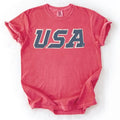 Unisex Vintage USA Tee. Patriotic July 4th Red, White and Blue.