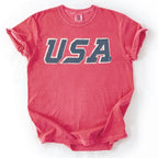 Unisex Vintage USA Tee. Patriotic July 4th Red, White and Blue.