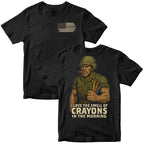 USMC Crayon Eater T-Shirt – I Love The Smell of Crayons in the Morning Funny Marine Corps Tee