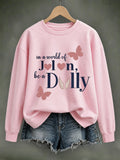 Women'S Commemorative Printed Round Neck Hoodie