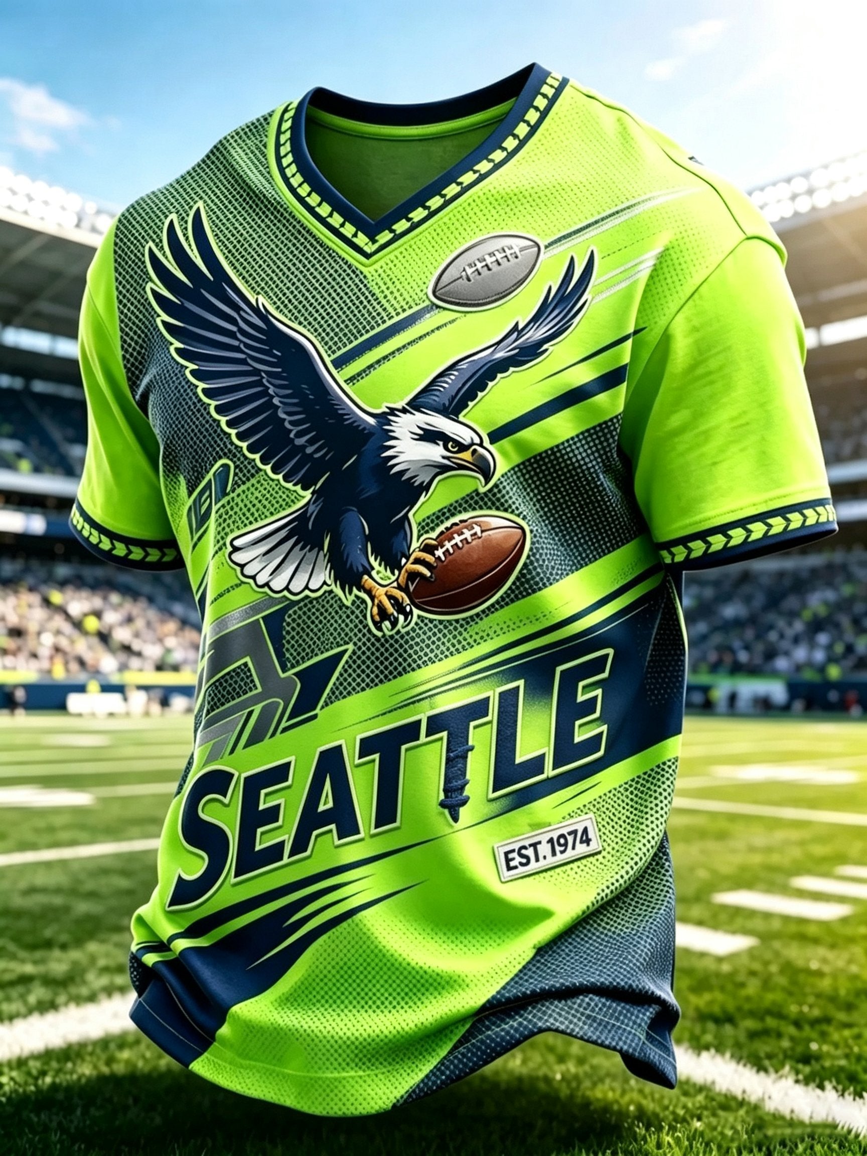 Men's Football Print Short-Sleeve T-Shirt
