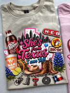 She's From Texas I Can Tell Unisex Travel T-shirt