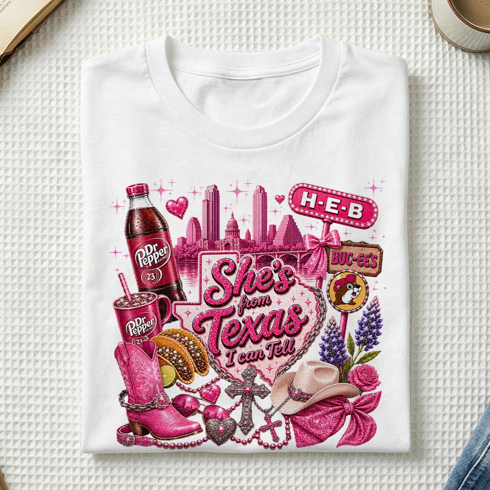 She's From Texas I Can Tell Tee Southern State Pride Gift