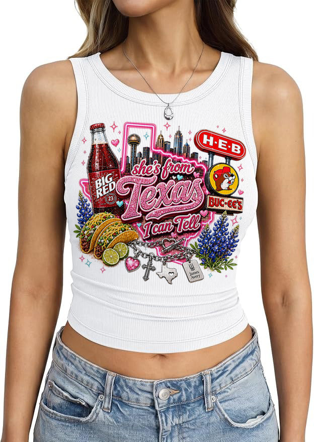 "She's From Texas I Can Tell" Cuffed-sleeve Texas Residents Vest