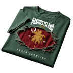Parris Island MCRD Palm Distressed T-shirt
