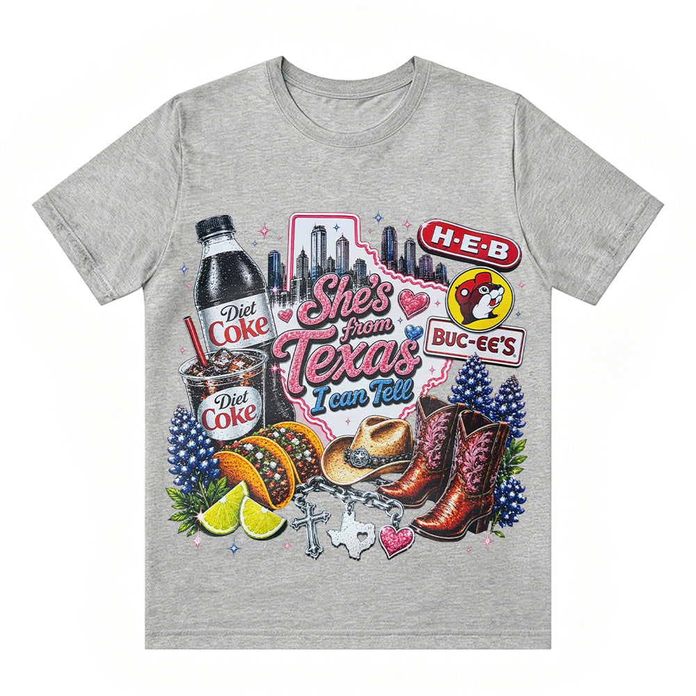 "She's From Texas I Can Tell" Texas T-shirt