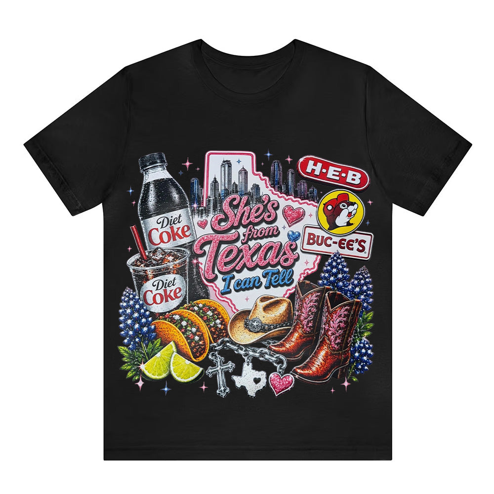 "She's From Texas I Can Tell" Texas T-shirt
