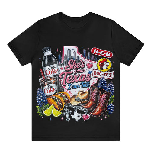 "She's From Texas I Can Tell" Texas T-shirt