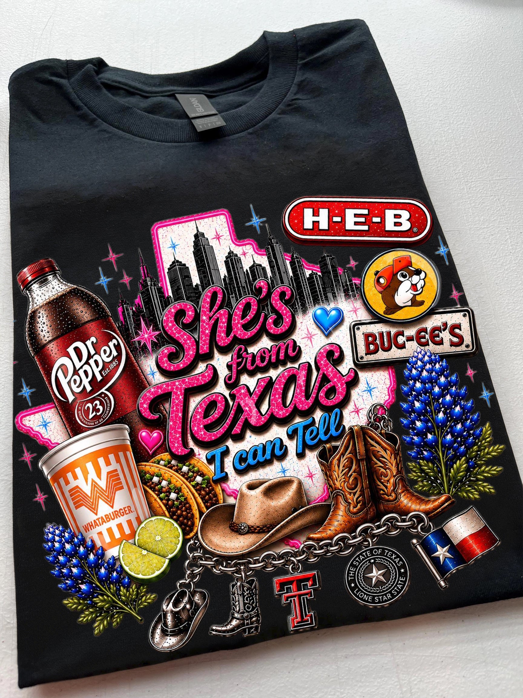 She's From Texas I Can Tell Unisex Travel T-shirt