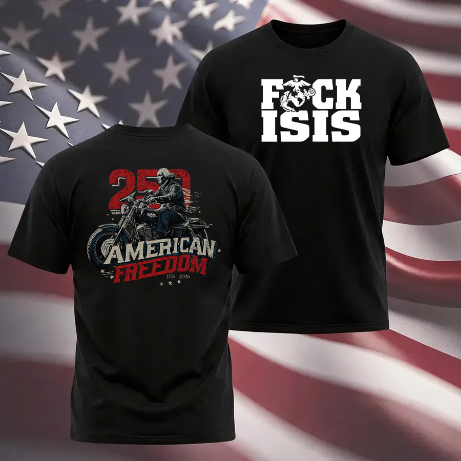 Biker Style 250th Year Anniversary Of America T-shirts
