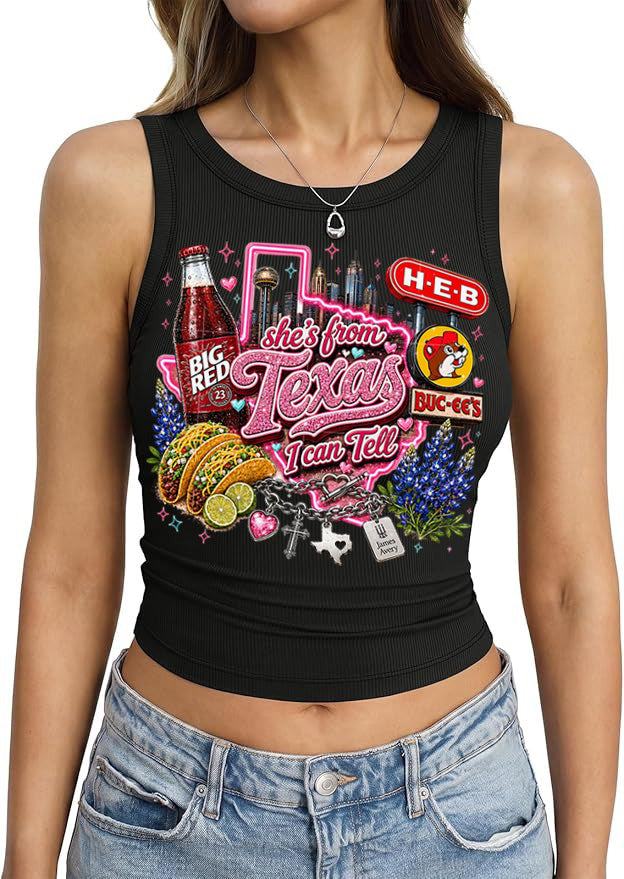 "She's From Texas I Can Tell" Cuffed-sleeve Texas Residents Vest