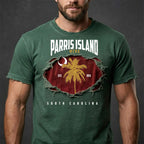 Parris Island MCRD Palm Distressed T-shirt