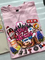 She's From Texas I Can Tell Unisex Travel T-shirt