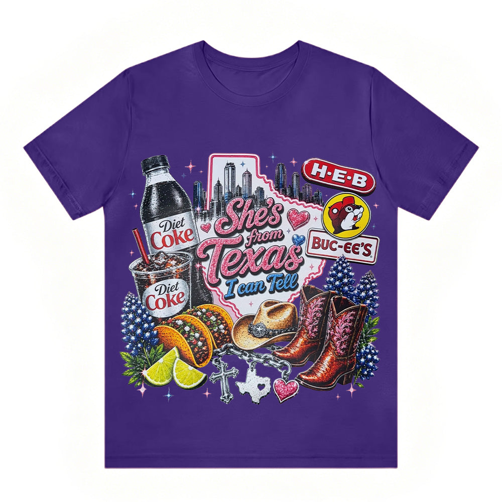 "She's From Texas I Can Tell" Texas T-shirt