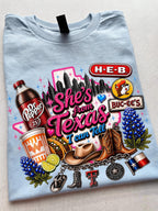 She's From Texas I Can Tell Unisex Travel T-shirt