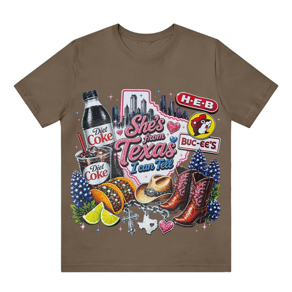 "She's From Texas I Can Tell" Texas T-shirt