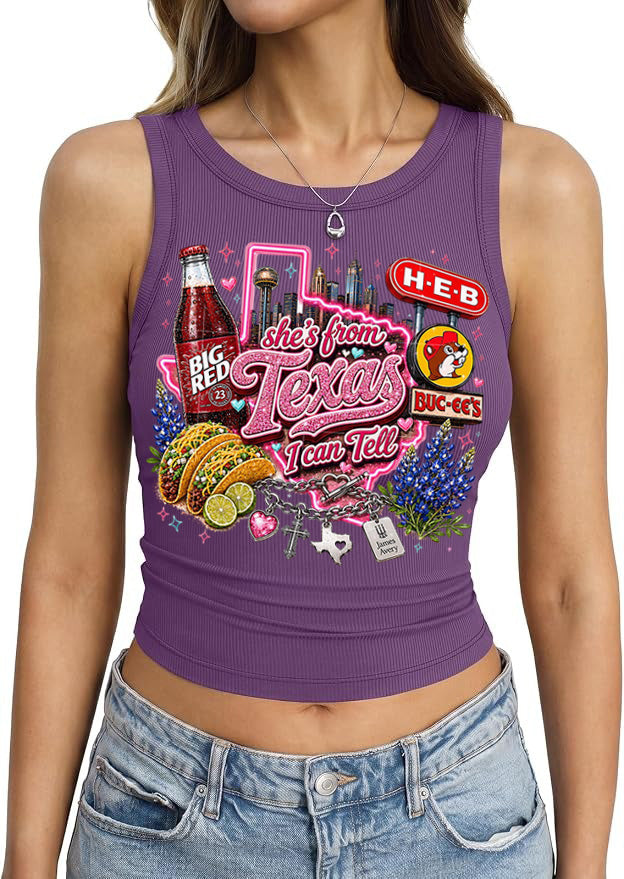 "She's From Texas I Can Tell" Cuffed-sleeve Texas Residents Vest