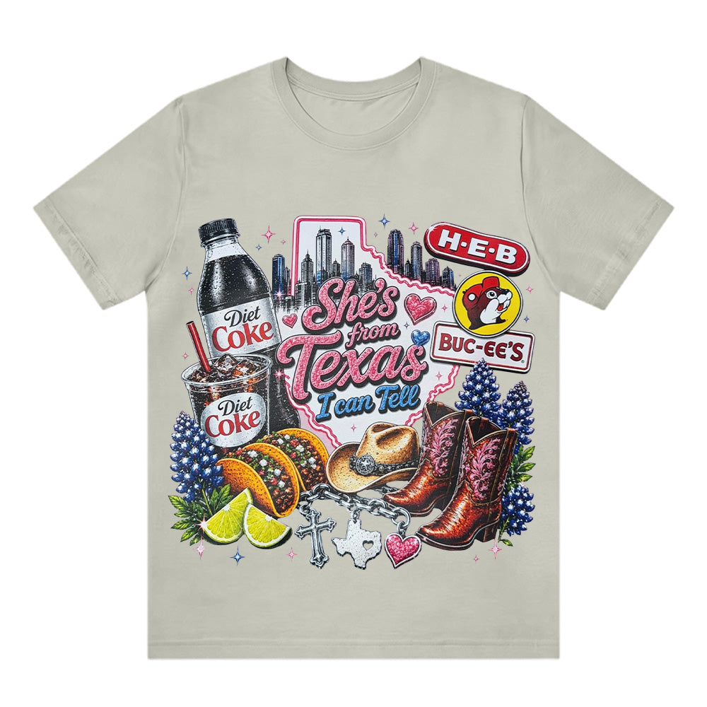 "She's From Texas I Can Tell" Texas T-shirt