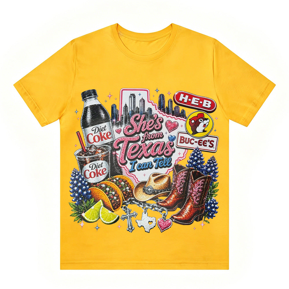 "She's From Texas I Can Tell" Texas T-shirt