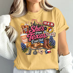 She's From Texas I Can Tell Unisex Cuffed-sleeve T-shirt