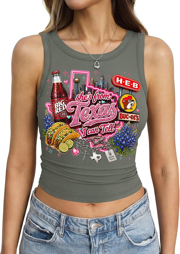 "She's From Texas I Can Tell" Cuffed-sleeve Texas Residents Vest