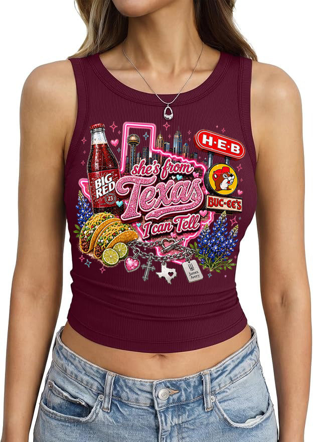 "She's From Texas I Can Tell" Cuffed-sleeve Texas Residents Vest