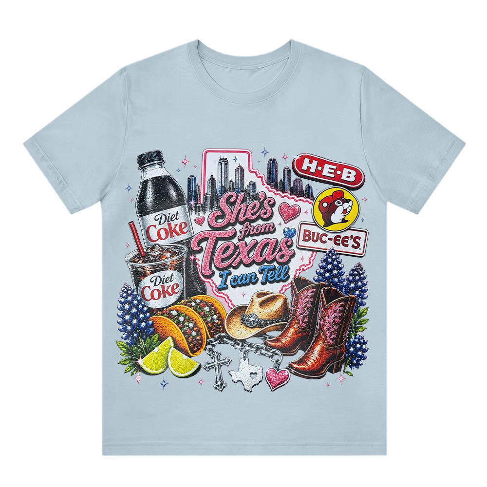 "She's From Texas I Can Tell" Texas T-shirt