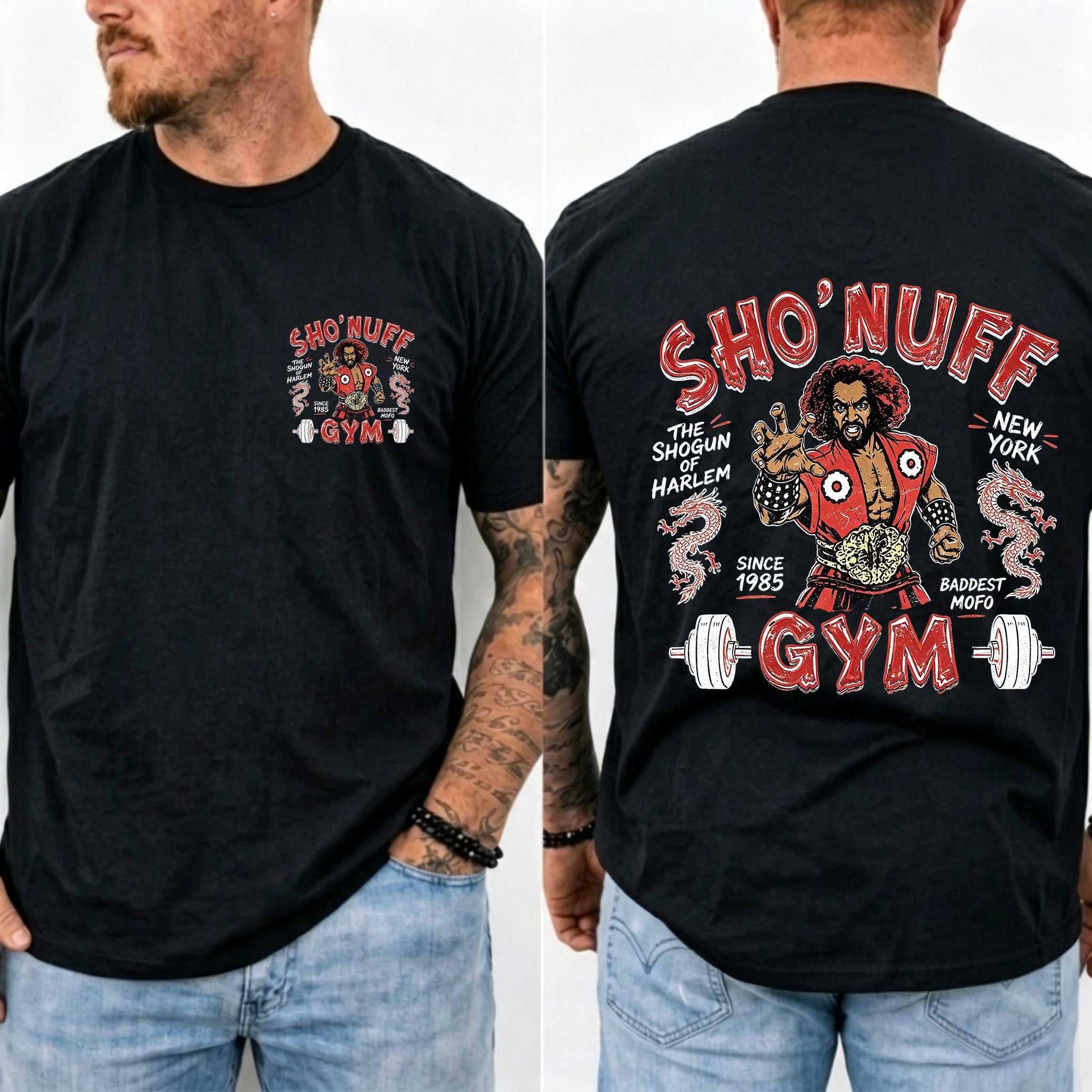 Sho' Nuff Gym Double‑Sided Graphic T‑Shirt Retro Movie Tee
