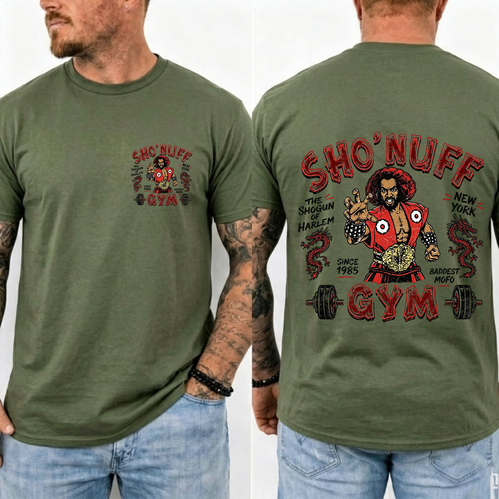Sho' Nuff Gym Double‑Sided Graphic T‑Shirt Retro Movie Tee