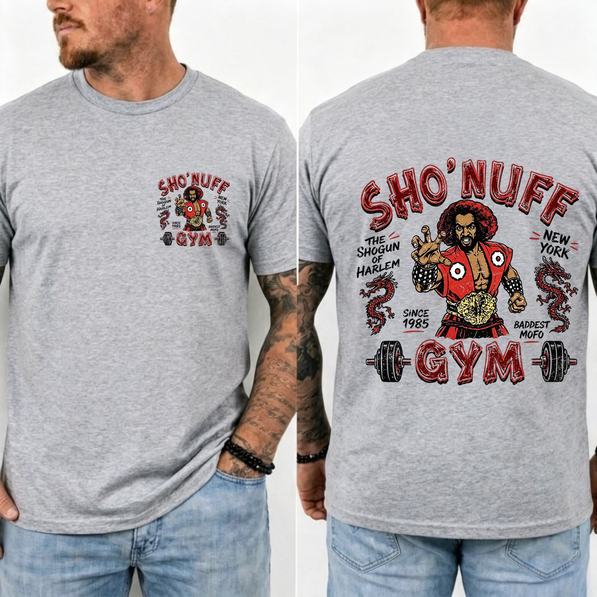Sho' Nuff Gym Double‑Sided Graphic T‑Shirt Retro Movie Tee