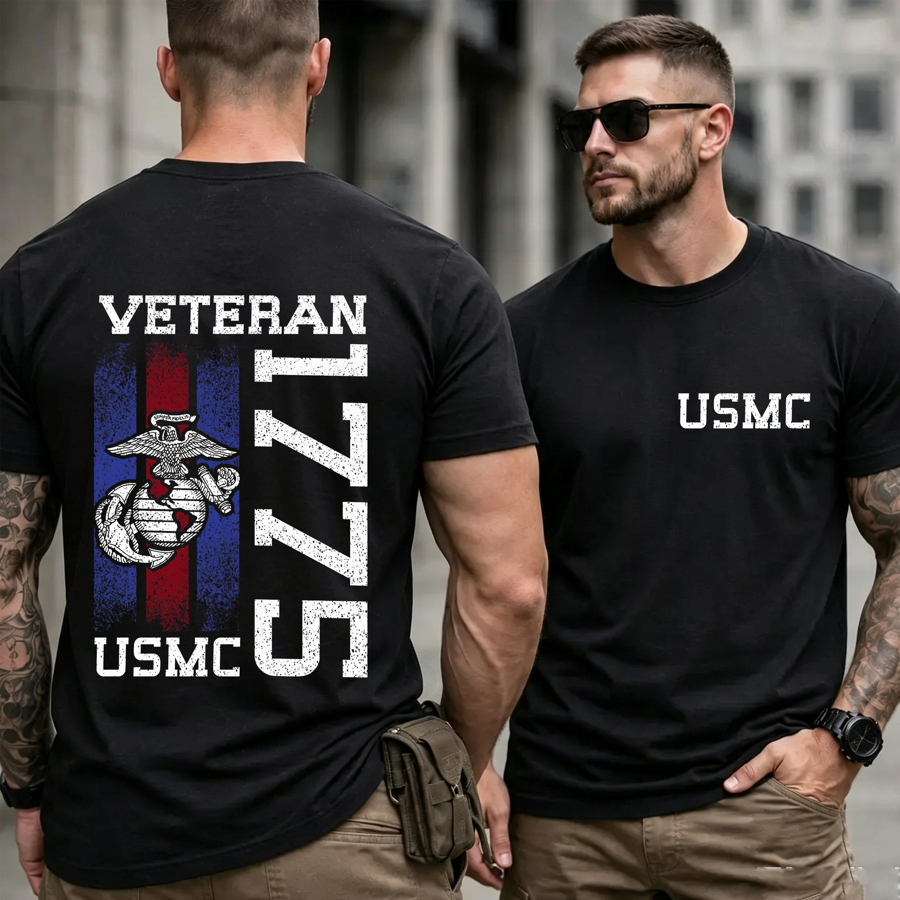USMC Blood Stripe Veteran T-Shirt