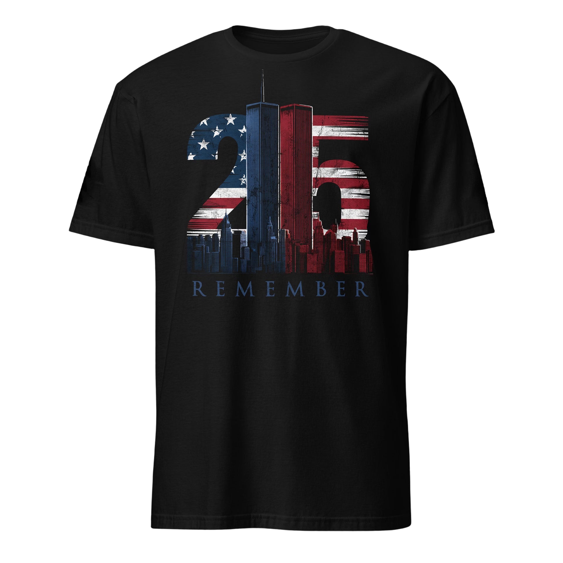 Men’s 911 Remember 25th Anniversary Patriotic Memorial T‑Shirt