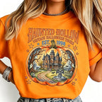 Haunted Hollow Vintage Halloween Pumpkin Graphic T‑Shirt
